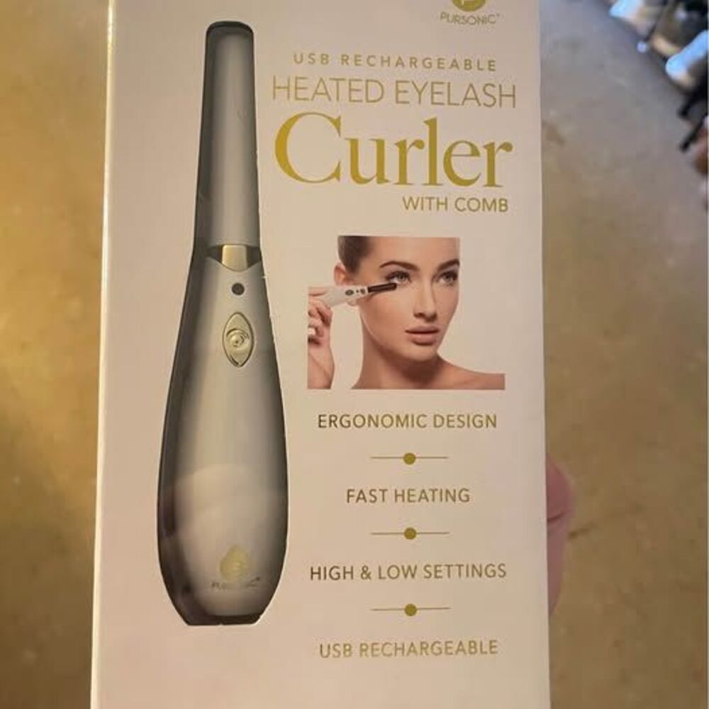 Pursonic Rechargeable Heated Eyelash Curler with Comb